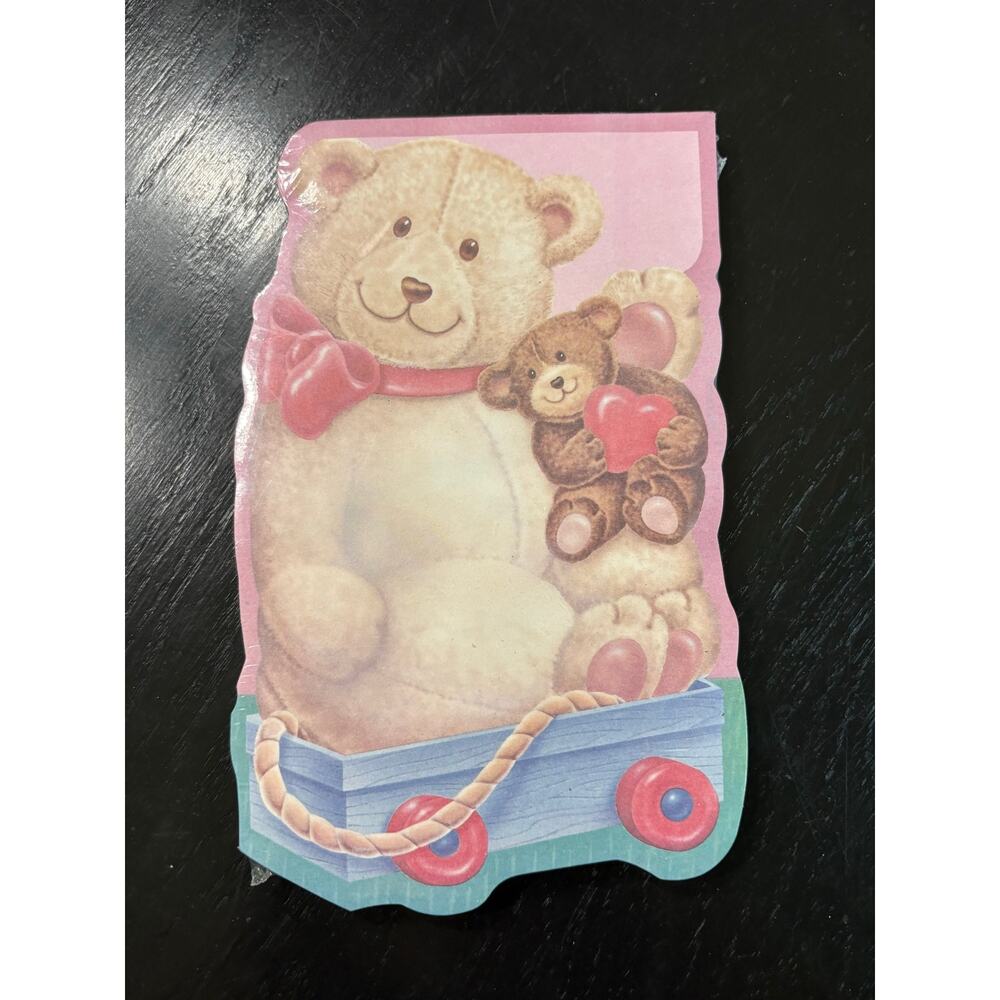 90s Avon Teddy Bear Wagon Magnetic Fridge Notepad 7.5x5" cottage unopened - Picture 4 of 8